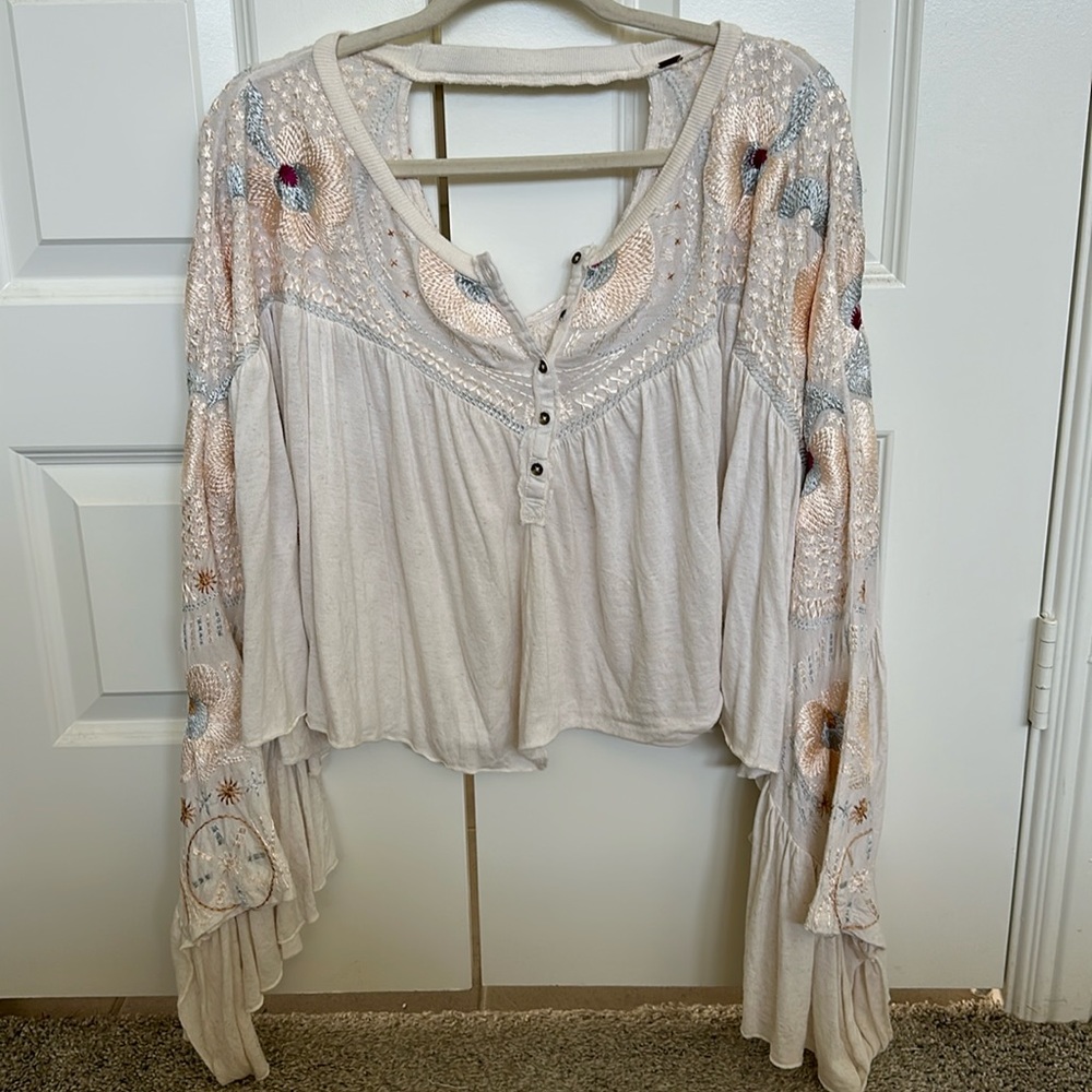 Vintage Free People Top with bell sleeves